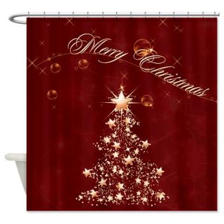  Red Golden Christmas Shower Curtain  Use code FREECART at Checkout