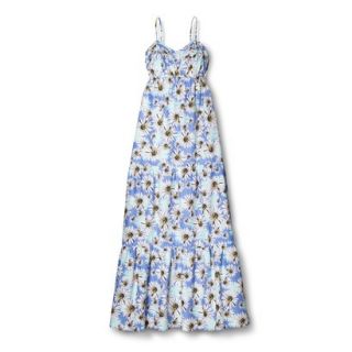 Mossimo Supply Co. Juniors Tiered Maxi Dress   Blue Sunflower M(7 9)