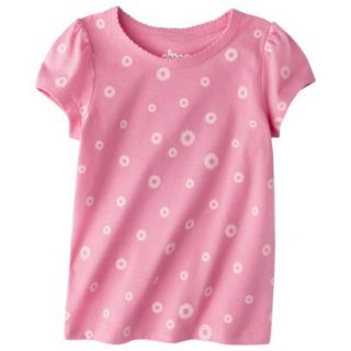 Circo Infant Toddler Girls Short Sleeve Mini Flower Tee   Pink 2T