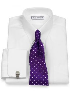 Paul Fredrick Mens 2 Ply Cotton Snap Tab Collar French Cuff Dress Shirt
