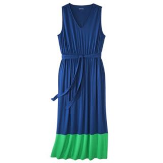 Merona Womens Plus Size Sleeveless Color block Maxi Dress   Blue/Green 1