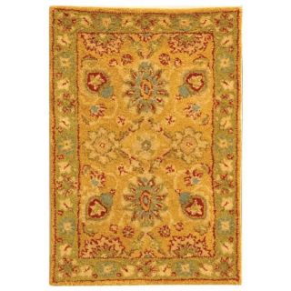 Safavieh Antiquities Dark Gold/Green Rug AT20A Rug Size Oval 76 x 96