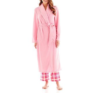 Jasmine Rose Houndstooth Knit Robe, Pink, Womens