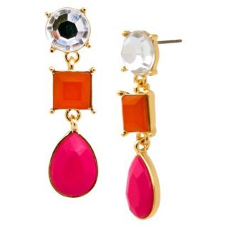 Drop Earrings   Gold/Pink