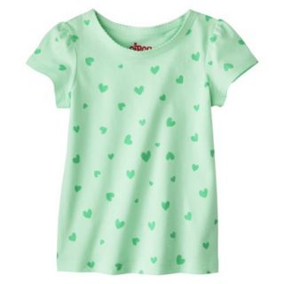 Circo Infant Toddler Girls Short Sleeve Mini Heart Tee   Mint Green 5T