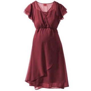 Merona Maternity Short Sleeve Woven Dress   Red XXL