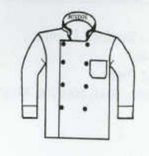 Intedge Chef Coat, Double Breasted w/ One Pocket, White, Large