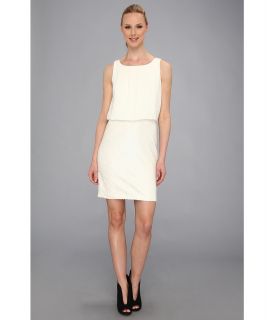 Vince Camuto Sleeveless Chiffon Blouson Dress w/ Sequin Skirt Womens Dress (White)