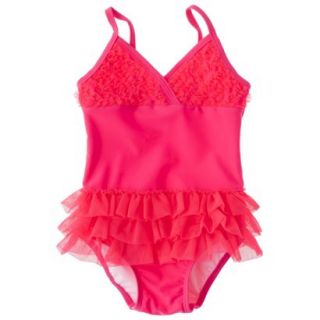 Circo Infant Toddler Girls 1 Piece Tutu Swimsuit   Pink 4T