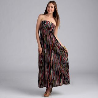 24/7 Comfort Apparel Womens Printed Maxi Tube Dress