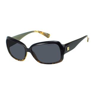 LIZ CLAIBORNE Bistro Square Sunglasses, Black, Womens