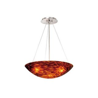 Vaxcel Milano 3 Light Inverted Pendant PD5321 Shade Color Flaming Amber Glass