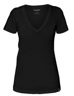 Solid Perfect Womens V Tee Black In Sizes Small, X Small, Medium, X Larg