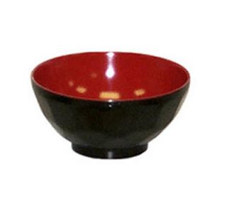 GET 11oz Soup/Rice Bowl, Melamine, Black/Red