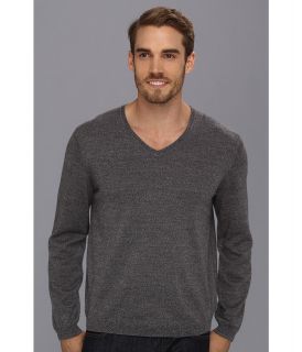 Calvin Klein Solid V Neck w/ Interior Tipping Mens Sweater (Gray)