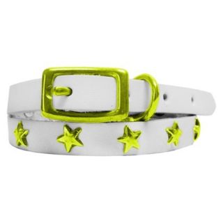 Platinum Pets White Genuine Leather Cat and Puppy Collar with Stars   Corona