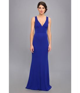 ABS Allen Schwartz Sleeveless Deep V Neck Gown Womens Dress (Blue)