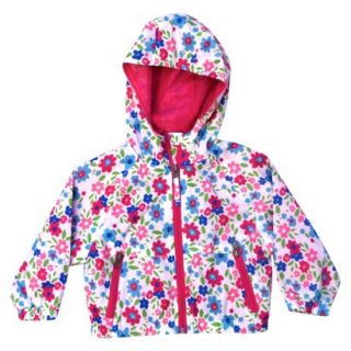 Pink Platinum Infant Toddler Girls Floral Windbreaker Jacket   White 2T