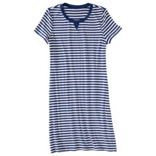 Merona Womens Knit T Shirt Dress   Blue/White   M