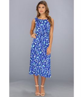 Jessica Howard Sleeveless Ruched Waist Womens Dress (Blue)