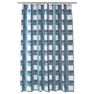 Room Essentials Peva Grid Shower Curtain   Blue