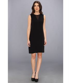 Calvin Klein Lux Sheath w/ Illusion V Cut Out Womens Dress (Black)