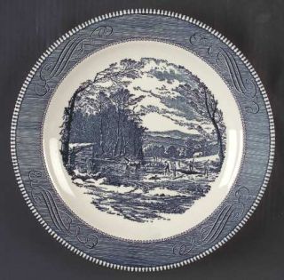 Royal (USA) Currier & Ives Blue 11 Round Platter/Chop Plate, Fine China Dinnerw
