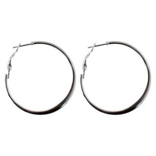 Sterling Silver Plated Flat Hoop Earrings