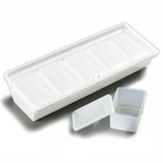 Carlisle Condiment Caddy System, (5) 1 1/4 Pint Containers w/Lids, White