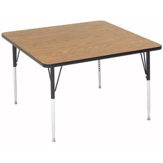 Correll Square Activity Table w/ 1.25 in High Pressure Top, 48 x 48 in, Walnut