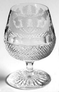 Edinburgh Crystal Thistle (Cut) Brandy Glass   Cut,Thistle Flower,Cross Hatch,Pa