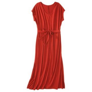 Merona Womens Plus Size Short Sleeve V Neck Maxi Dress   Orange 1