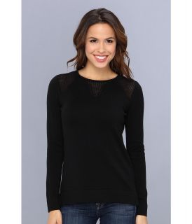 Calvin Klein Mesh V L/S Sweater Womens Sweater (Black)