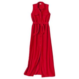 Mossimo Petites Sleeveless Maxi Shirt Dress   Red XLP