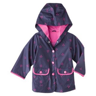 Just One You by Carters Infant Toddler Girls Anchor Raincoat   Navy 12 M