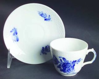 Royal Copenhagen Blue Flowers Braided Flat Demitasse Cup & Saucer, Fine China Di