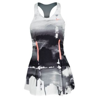 Nike Women`s Premier Maria Print Tennis Dress White/Black Large