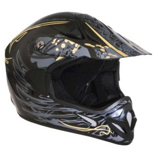 Off Road Black and Gold Helmet   Large