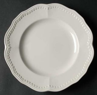 Red Vanilla Classic White Salad Plate, Fine China Dinnerware   All White,Embosse