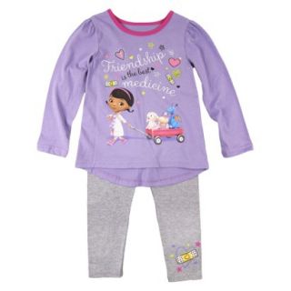 Disney Infant Toddler Girls Doc McStuffins Top and Bottom Set   Purple 5T