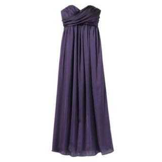 TEVOLIO Womens Satin Strapless Maxi Dress   Shiny Purple   4