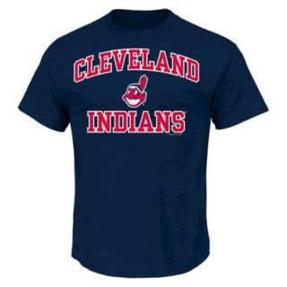 MLB Mens Cleveland Indians T Shirt   Navy (XL)