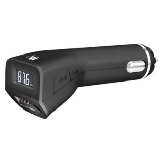Just Wireless FM Transmitter and Car Charger with LED Indicator Light   Black