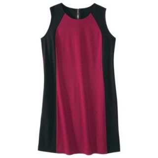 Mossimo Womens Plus Size Sleeveless Ponte Color block Dress   Red/Black 2