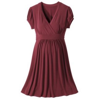 Merona Maternity Short Sleeve V Neck Dress   Berry Red XS