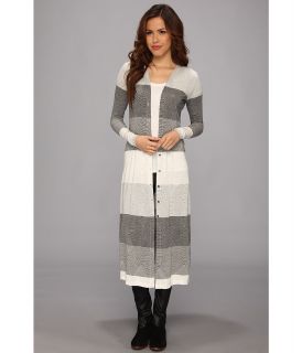 Three Dots Long Cardigan Womens Sweater (Gray)