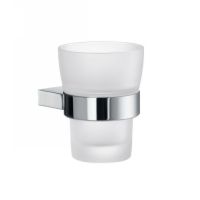 Smedbo AK343 Air Wall Mount Holder with Frosted Glass Tumbler