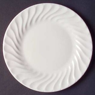 Gibson Designs Aria White Salad/Dessert Plate, Fine China Dinnerware   Ivory/Cre