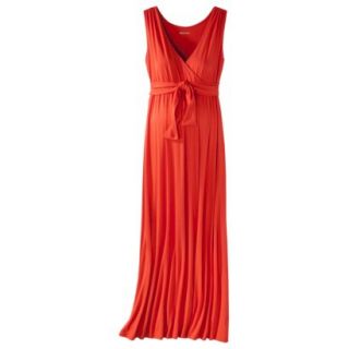 Merona Maternity Sleeveless Tie Waist Maxi Dress   Orange XXL