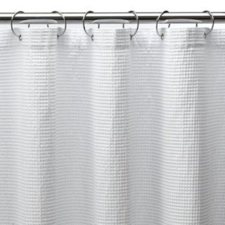 Shower Curtain Long Waffle   White (72x84)
